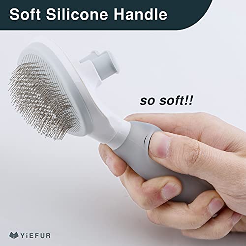 YiEFUR Cat Hair Brush,Cat Brush for Shedding,Soft Silicone Self Cleaning Brushes for Short and Long Haired Cats for Grooming and Shedding - Image 4