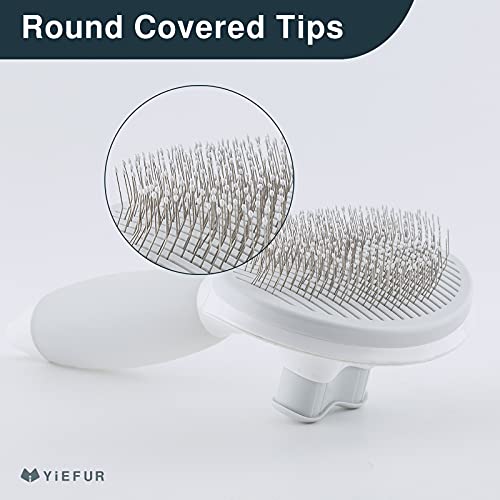 YiEFUR Cat Hair Brush,Cat Brush for Shedding,Soft Silicone Self Cleaning Brushes for Short and Long Haired Cats for Grooming and Shedding - Image 3