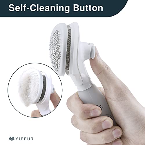 YiEFUR Cat Hair Brush,Cat Brush for Shedding,Soft Silicone Self Cleaning Brushes for Short and Long Haired Cats for Grooming and Shedding - Image 2