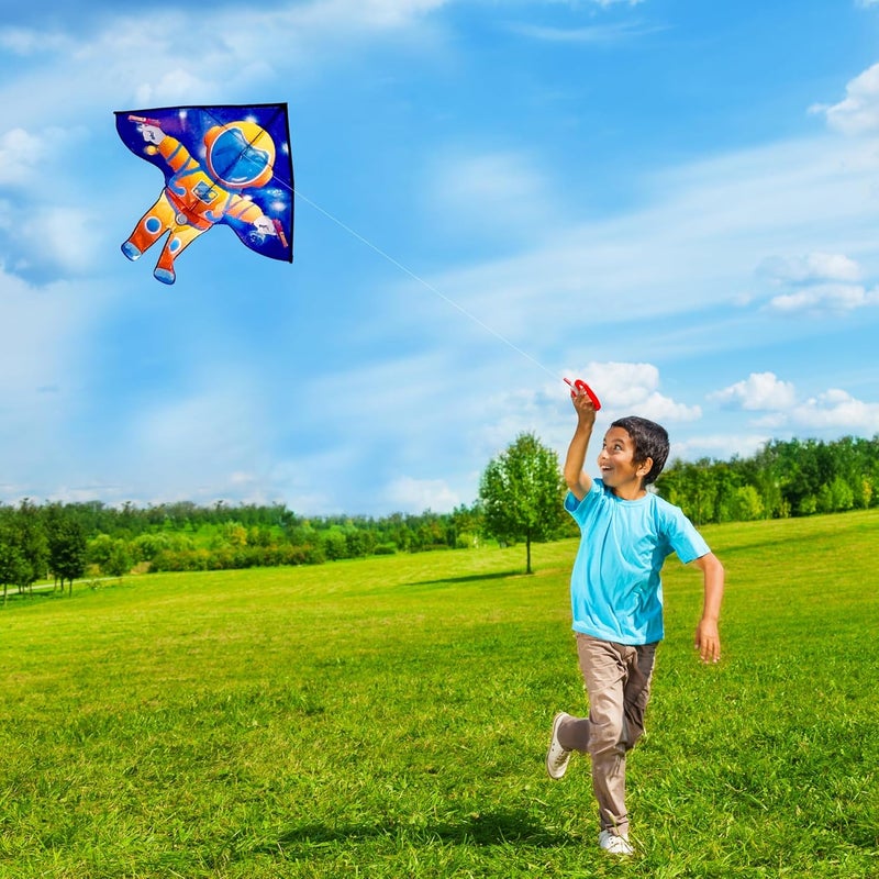 Honbo Large Delta Kite for Kids & Adults,Extremely Easy to Fly Kite for Beach Trip,String Line Included,with Colorful Tail,Perfect for Beginners - Image 3