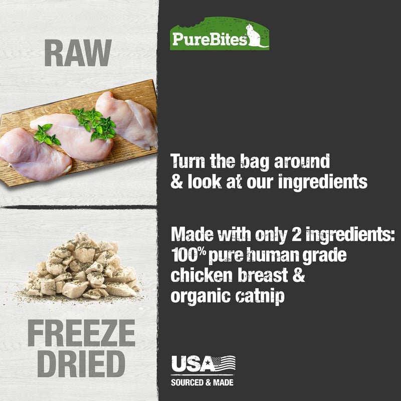 PureBites Chicken Breast & Catnip Freeze-Dried Cat Treats 1.3Oz / 37G | Value Size - Image 4