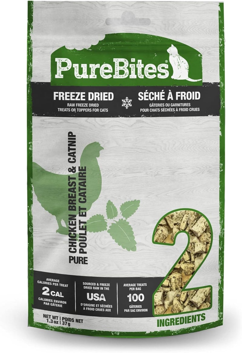 PureBites Chicken Breast & Catnip Freeze-Dried Cat Treats 1.3Oz / 37G | Value Size - Image 1