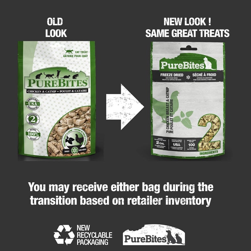 PureBites Chicken Breast & Catnip Freeze-Dried Cat Treats 1.3Oz / 37G | Value Size - Image 2