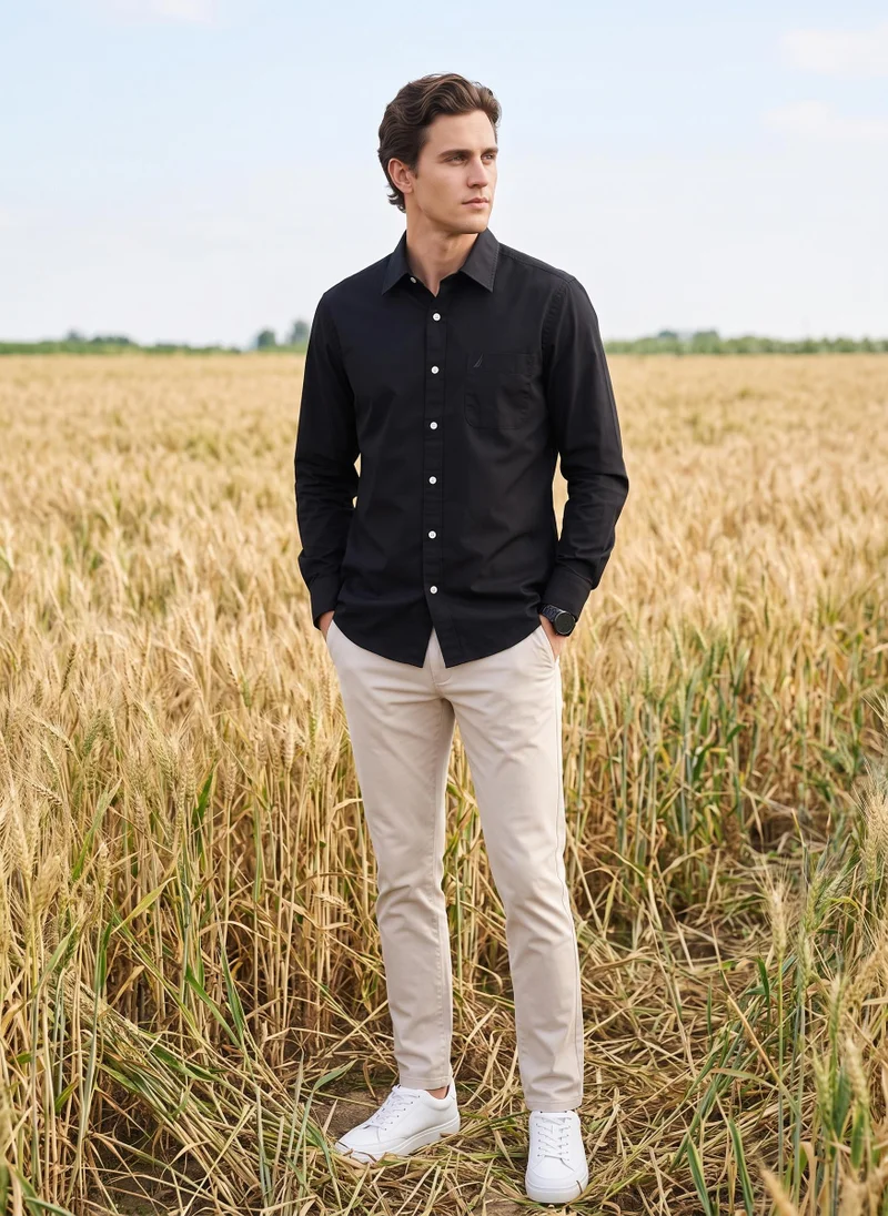 Nautica Men's Solid Long Sleeve Oxford Shirt