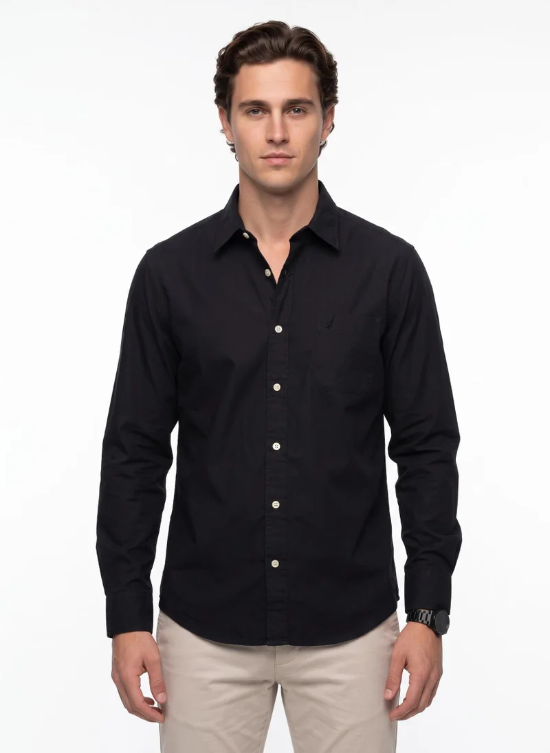Nautica Men's Solid Long Sleeve Oxford Shirt