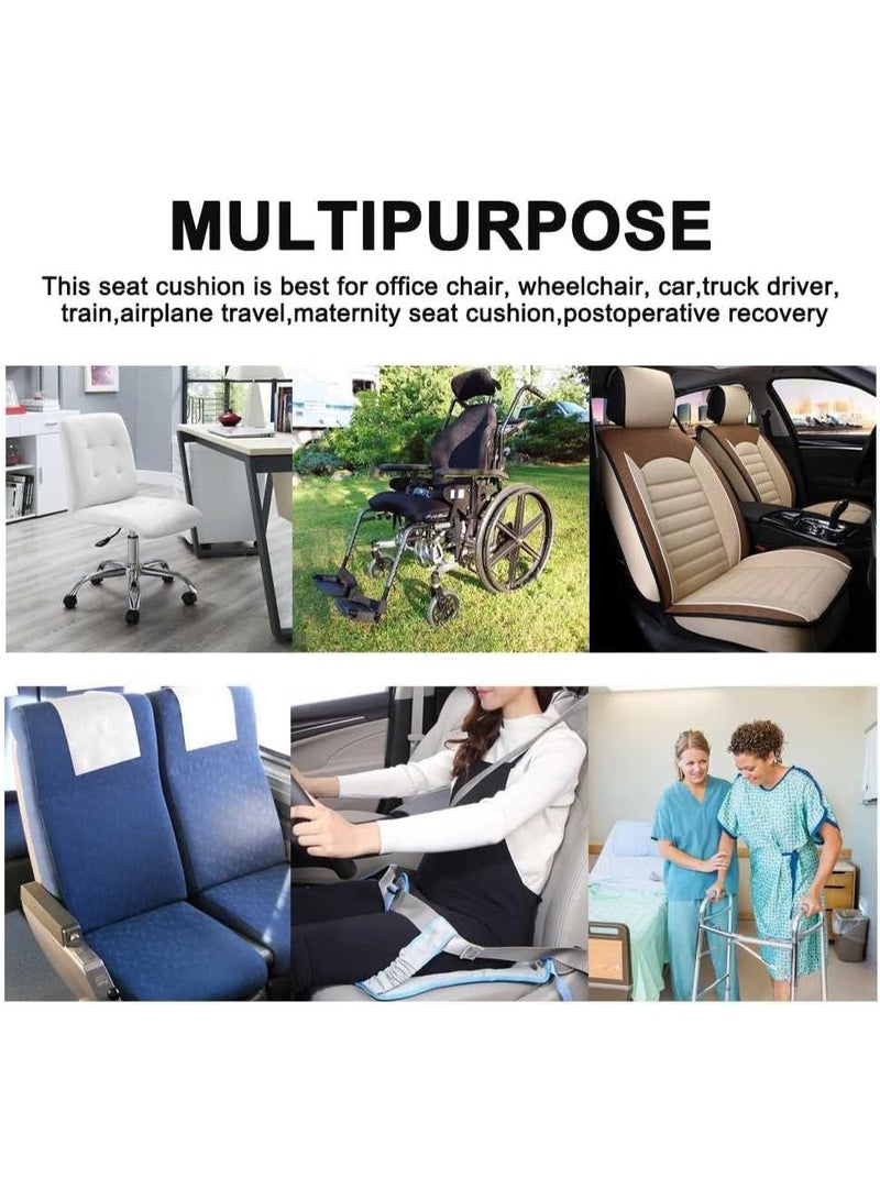 وسادة مضادة لقرحة الفراش، منتجات للمرضى طريحي الفراش، وسادة على شكل عظمة الذنب على شكل دونات، ملحقات للكراسي المتحركة، وسادة هوائية للسيارة، وسائد داعمة للأريكة، وسادة وافل، مستلزمات رعاية المرضى، بلاستيك PVC لكبار السن لون أزرق دكن - Image 2