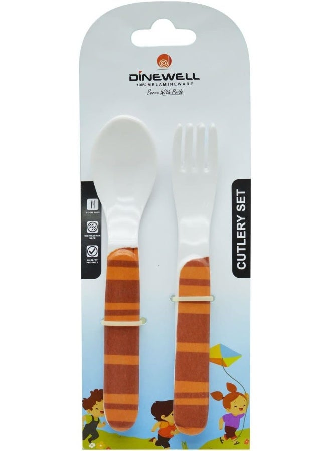DINEWELL مجموعة ملاعق وشوك للأطفال ديناويل، ملعقة نمر، DWC2148TIG، 6" - Image 4