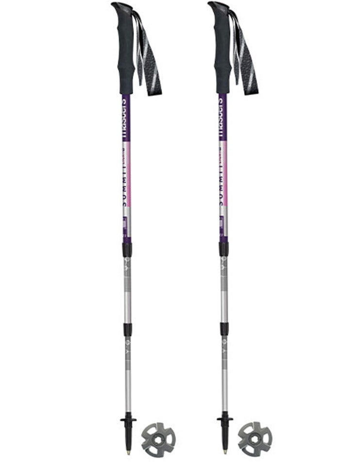 Masters Trekking Poles Summit (Light White/Purple) – AluTech 7075 Aluminum Hiking Poles, Adjustable 95–125 cm (58 cm Collapsed), BS Lock System, Carbide Tips, Lightweight 225–230g, Ergonomic Palmo Grip, Durable Trekking Poles for Hiking & Outdoor Adventure