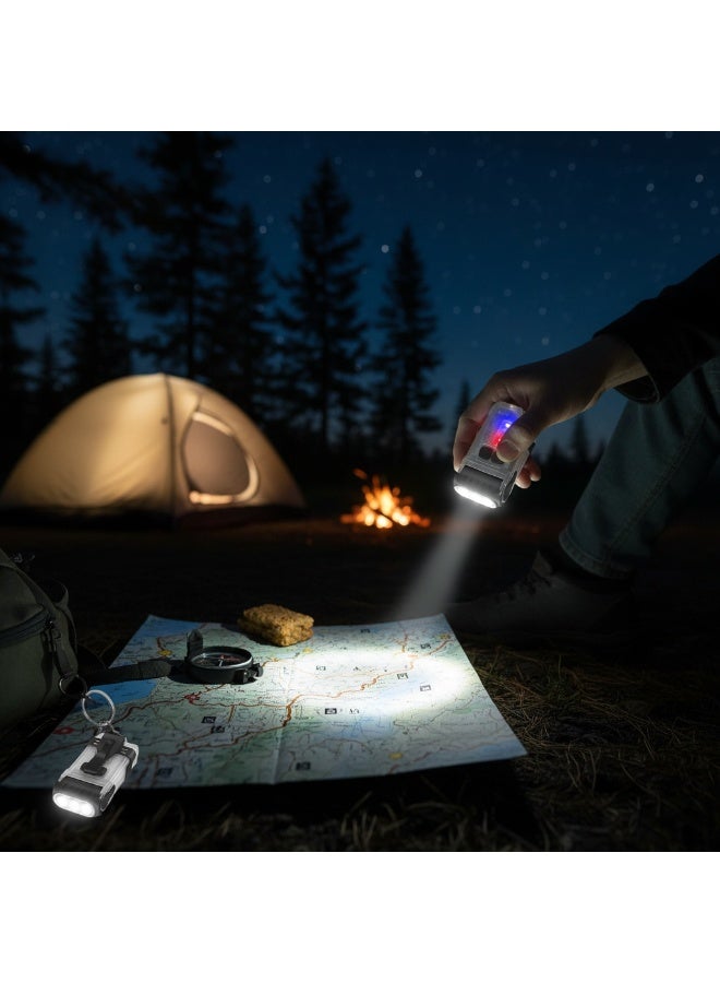 Y&D LED Small Flashlight Powerful Flashlight Super Bright with 80° Swivel Head Clip Warm White Red Blue COB Light - Mini Pocket with Keychain USB Rechargeable 10 Models IP67 Waterproof LED Flash Light with Tail Magnet - Image 1