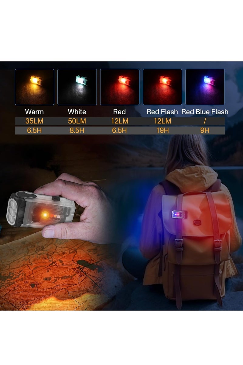Y&D LED Small Flashlight Powerful Flashlight Super Bright with 80° Swivel Head Clip Warm White Red Blue COB Light - Mini Pocket with Keychain USB Rechargeable 10 Models IP67 Waterproof LED Flash Light with Tail Magnet - Image 3