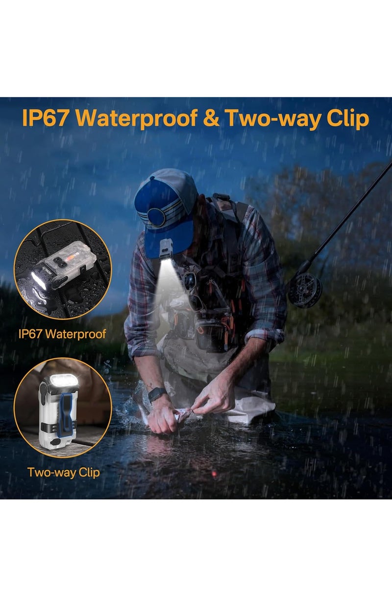 Y&D LED Small Flashlight Powerful Flashlight Super Bright with 80° Swivel Head Clip Warm White Red Blue COB Light - Mini Pocket with Keychain USB Rechargeable 10 Models IP67 Waterproof LED Flash Light with Tail Magnet - Image 5