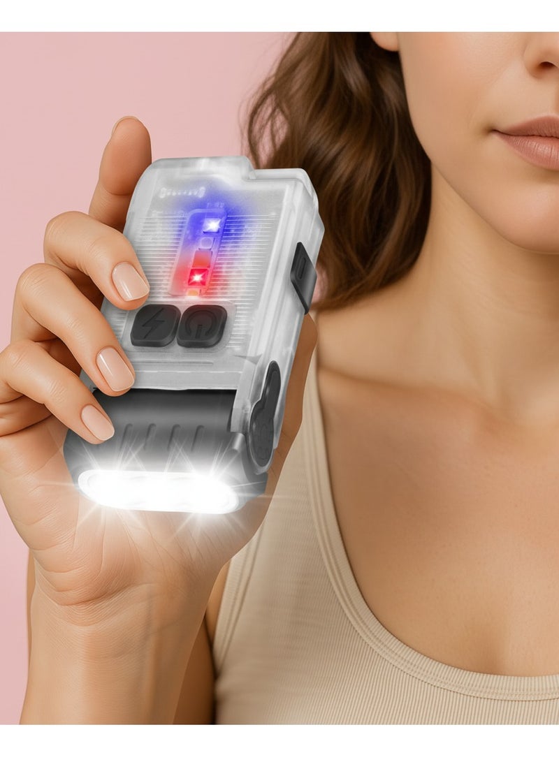 Y&D LED Small Flashlight Powerful Flashlight Super Bright with 80° Swivel Head Clip Warm White Red Blue COB Light - Mini Pocket with Keychain USB Rechargeable 10 Models IP67 Waterproof LED Flash Light with Tail Magnet - Image 1