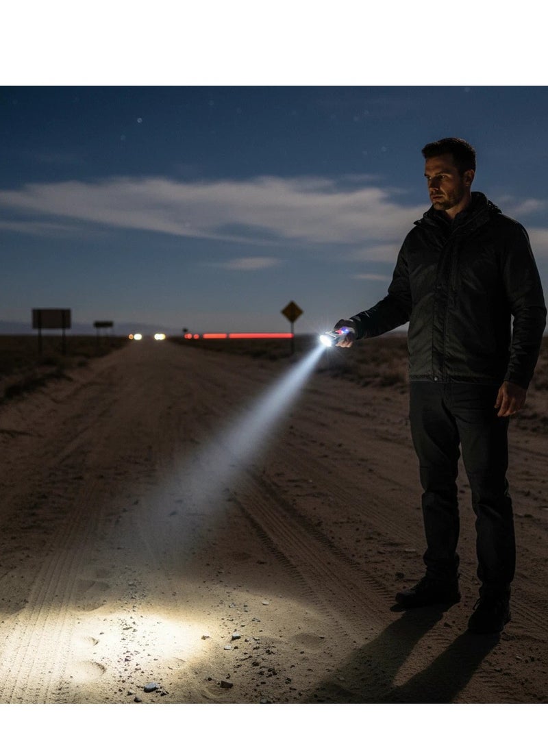 Y&D LED Small Flashlight Powerful Flashlight Super Bright with 80° Swivel Head Clip Warm White Red Blue COB Light - Mini Pocket with Keychain USB Rechargeable 10 Models IP67 Waterproof LED Flash Light with Tail Magnet - Image 2