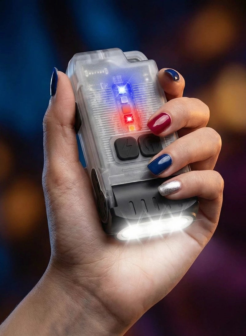 Y&D LED Small Flashlight Powerful Flashlight Super Bright with 80° Swivel Head Clip Warm White Red Blue COB Light - Mini Pocket with Keychain USB Rechargeable 10 Models IP67 Waterproof LED Flash Light with Tail Magnet - Image 1