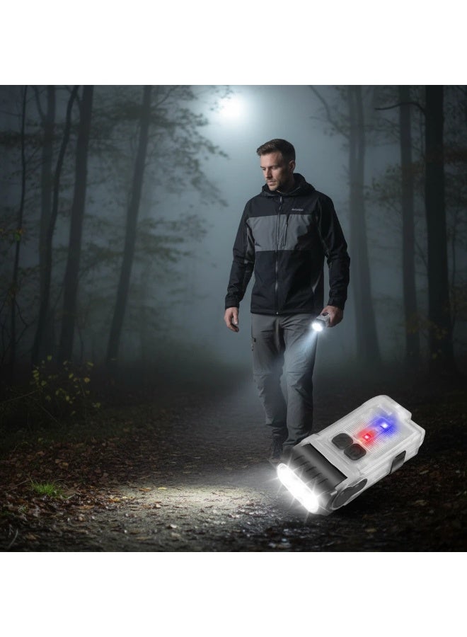 Y&D LED Small Flashlight Powerful Flashlight Super Bright with 80° Swivel Head Clip Warm White Red Blue COB Light - Mini Pocket with Keychain USB Rechargeable 10 Models IP67 Waterproof LED Flash Light with Tail Magnet - Image 2