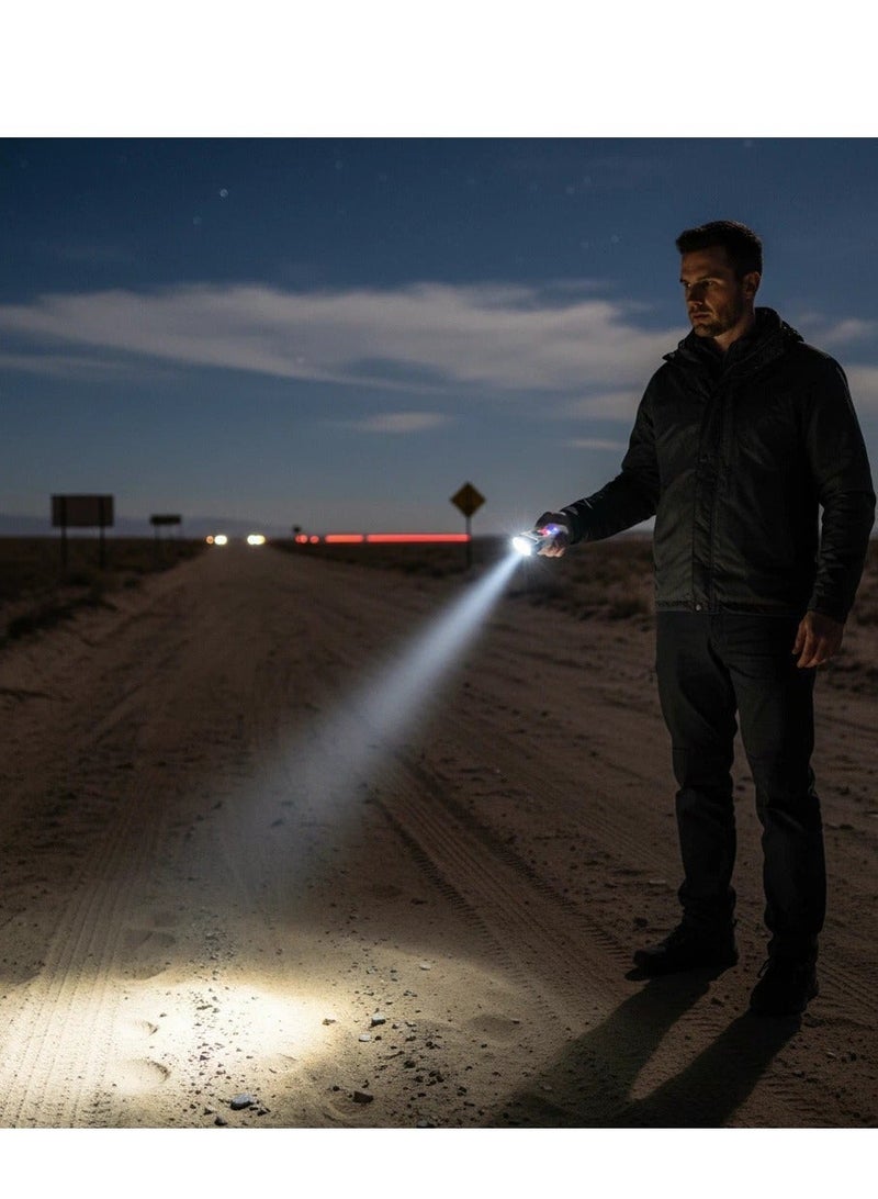 Y&D LED Small Flashlight Powerful Flashlight Super Bright with 80° Swivel Head Clip Warm White Red Blue COB Light - Mini Pocket with Keychain USB Rechargeable 10 Models IP67 Waterproof LED Flash Light with Tail Magnet - Image 3