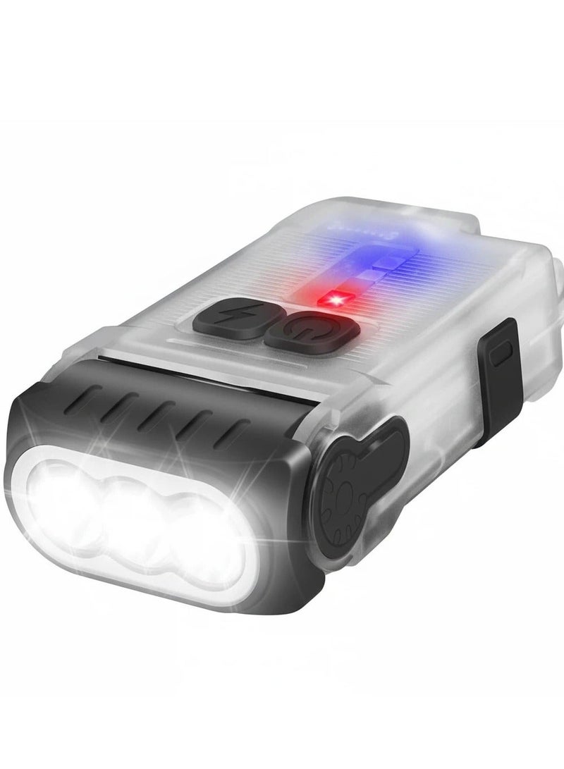 Y&D Flahlight LED Small Flashlight Powerful Super Bright Light with 80° Swivel Head Clip COB Light - Mini Pocket with Keychain and USB Rechargeable IP67 Waterproof with Tail Magnet - Image 5