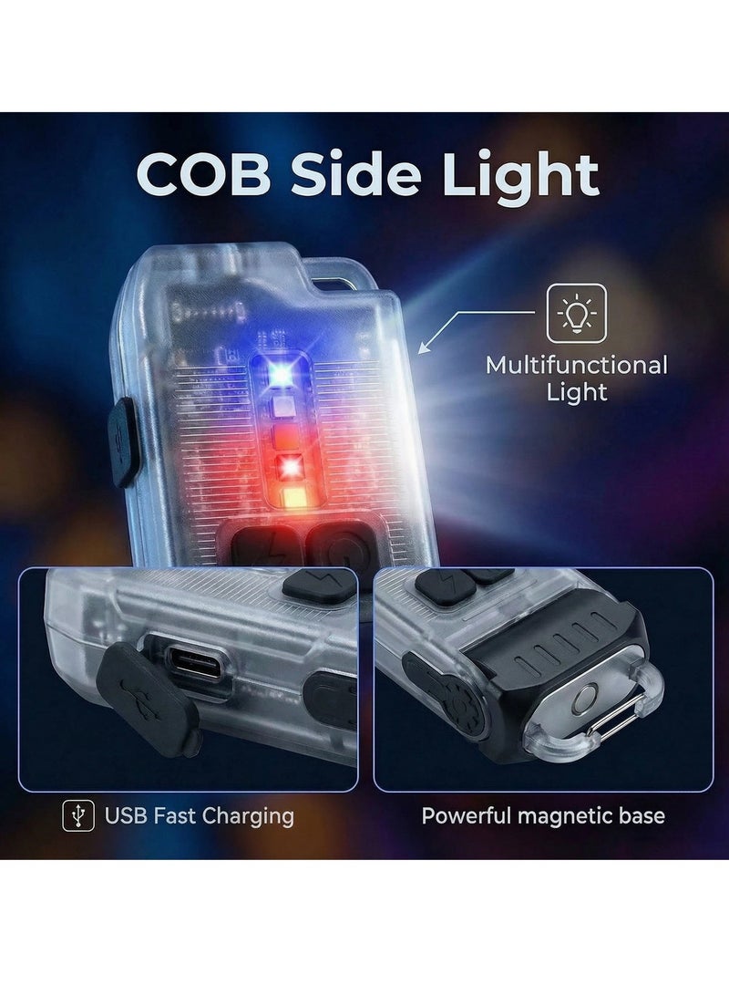 Y&D Flahlight LED Small Flashlight Powerful Super Bright Light with 80° Swivel Head Clip COB Light - Mini Pocket with Keychain and USB Rechargeable IP67 Waterproof with Tail Magnet - Image 2