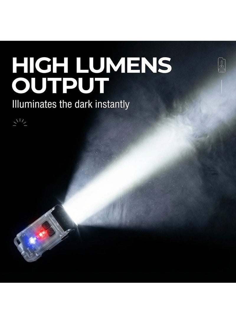 Y&D Flahlight LED Small Flashlight Powerful Super Bright Light with 80° Swivel Head Clip COB Light - Mini Pocket with Keychain and USB Rechargeable IP67 Waterproof with Tail Magnet - Image 3