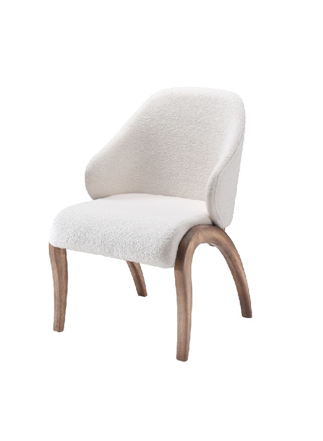 Micasa High-Quality And Durable Dining Chair White And Brown 58 X 66.5 X 71.5 Cm Norah_Dc  - Image 1