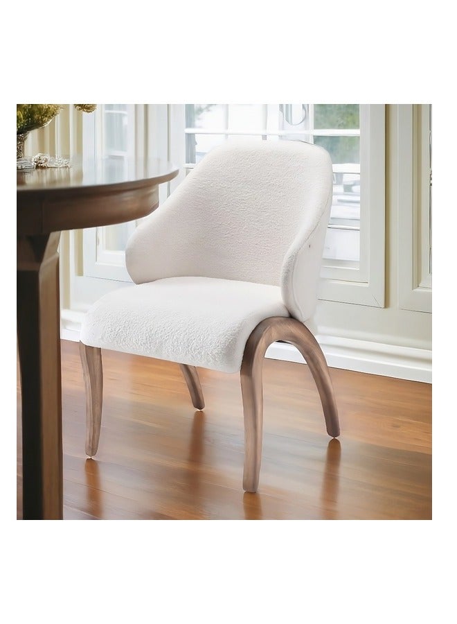 Micasa High-Quality And Durable Dining Chair White And Brown 58 X 66.5 X 71.5 Cm Norah_Dc  - Image 2