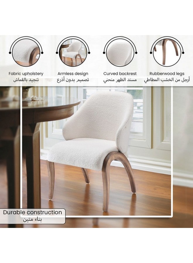 Micasa High-Quality And Durable Dining Chair White And Brown 58 X 66.5 X 71.5 Cm Norah_Dc  - Image 4