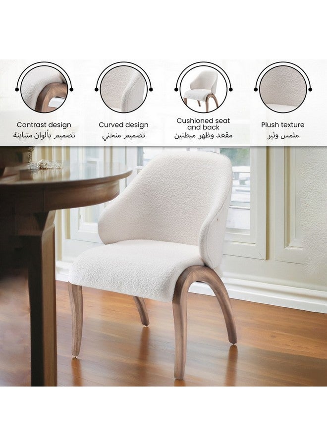 Micasa High-Quality And Durable Dining Chair White And Brown 58 X 66.5 X 71.5 Cm Norah_Dc  - Image 3