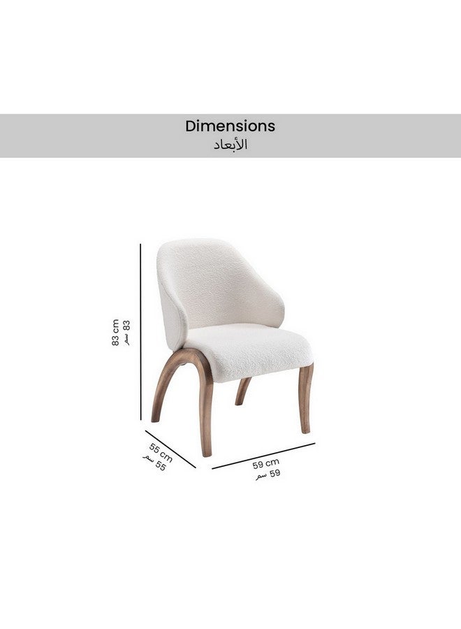 Micasa High-Quality And Durable Dining Chair White And Brown 58 X 66.5 X 71.5 Cm Norah_Dc  - Image 5