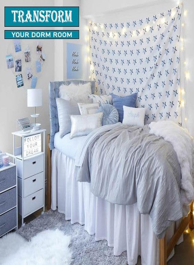 تنورة سرير من Peace Sleep Bedding، مقاس توين إكس إل - طول 32 بوصة، تنورة سرير مكشكشة مناسبة لغرف الطلاب، مصنوعة من 100% مايكروفايبر - أبيض - Image 5