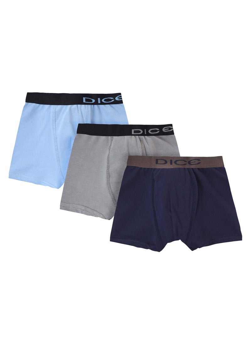 DICE Pack of 3 Plain Color Cotton Boxer for Men  - Image 1