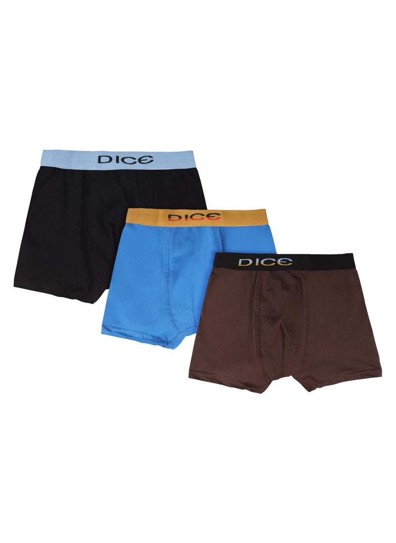 DICE Pack of 3 Plain Color Cotton Boxer for Men  - Image 2