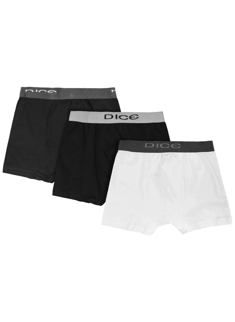DICE Pack of 3 Plain Color Cotton Boxer for Men  - Image 3