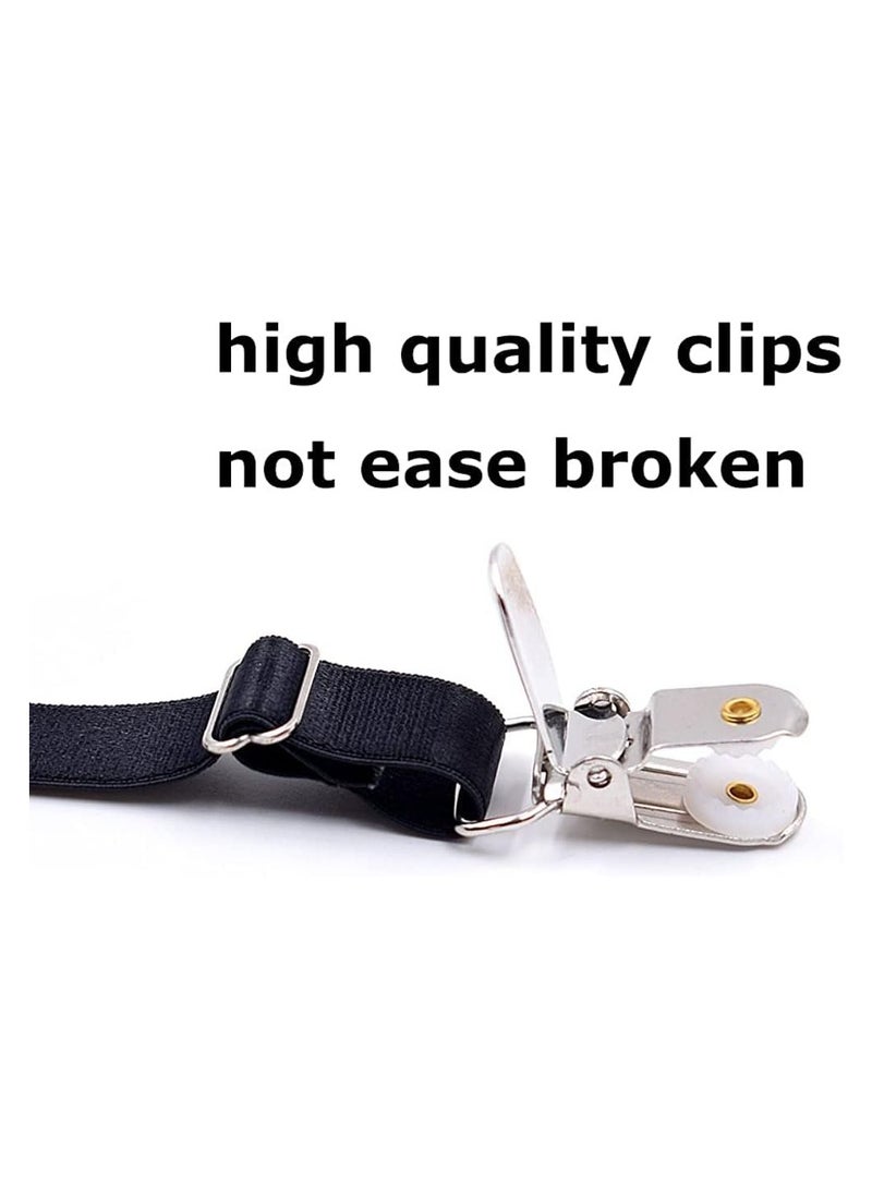 Shirt Holder Strap with Non-Slip Locking Clip,Adjustable Shirt Stays,Black  - Image 5