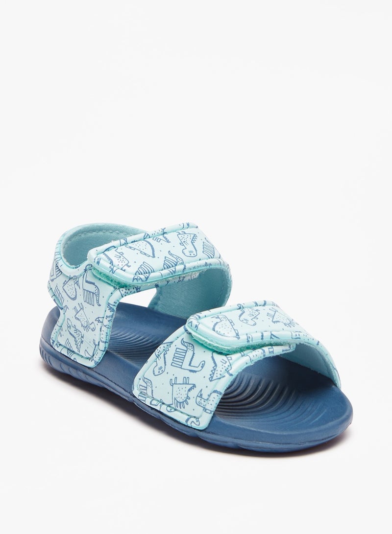 shoexpress Boys Printed Sandals with Hook and Loop Closure - Image 3