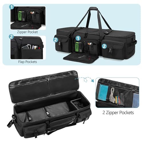 HODRANT Large Telescope Carrying Case, Soft Pad Telescope Travel Bag Compatible with Celestron Telescope, 40 inch Telescope Storage Bag with Fixed Buckles for Optical Tube & Tripod, Attached Small Bag - Image 3