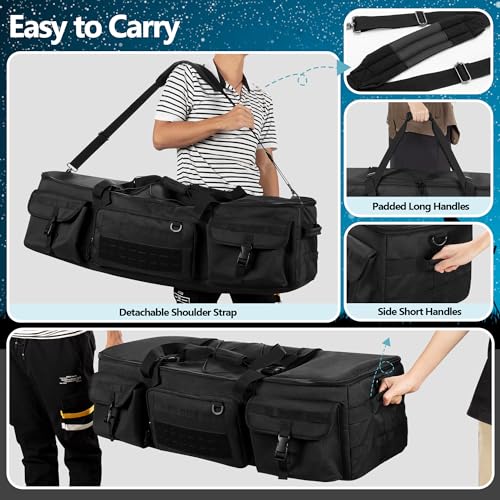HODRANT Large Telescope Carrying Case, Soft Pad Telescope Travel Bag Compatible with Celestron Telescope, 40 inch Telescope Storage Bag with Fixed Buckles for Optical Tube & Tripod, Attached Small Bag - Image 5