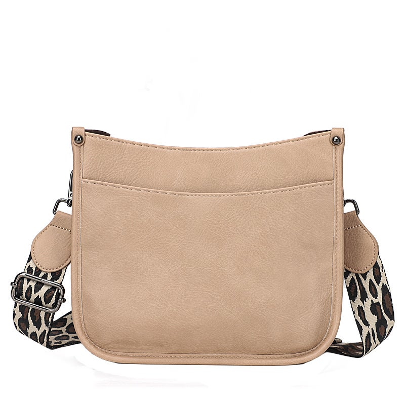 2023 Ladies New Leopard Print Shoulder Bag Fashion Trendy PU Crossbody dark nude