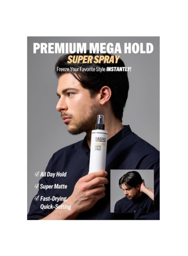 DASHU Mega Hold Super Hair Spray 845 fl oz UltraStrong Fixation Hairspray for Women Men Dryness Prevention Natural Finish Easy WashOut - Image 3