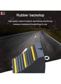 RACO RACO Heavy Duty Rubber Wheel Chocks – 24x16x19cm Wedges with Eyebolt Handles & Yellow Strips – Ribbed Grip for Secure Tire Hold – Perfect for RVs, Trailers, Trucks & Cars, 3.5KG  - Image 4