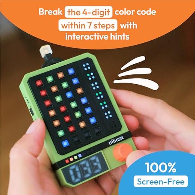 SUPER DECODER, 600-LEVEL CODE CRAKING PUZZLE GAME FOR 1-2 PLAYERS, BRAIN TRAINING HANDHELD GAMES FOR KIDS AND ADULTS, TRAVEL ROAD TRIP GAME - BIRTHDAY GIFT FOR BOYS & GIRLS - Image 3