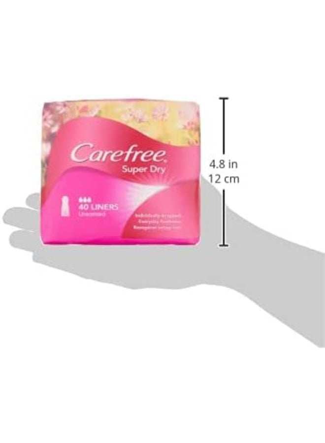 Carefree (PACK OF 2) Super Dry Panty Liners Unscented Irritation Free Protection 40 Liners  - Image 4