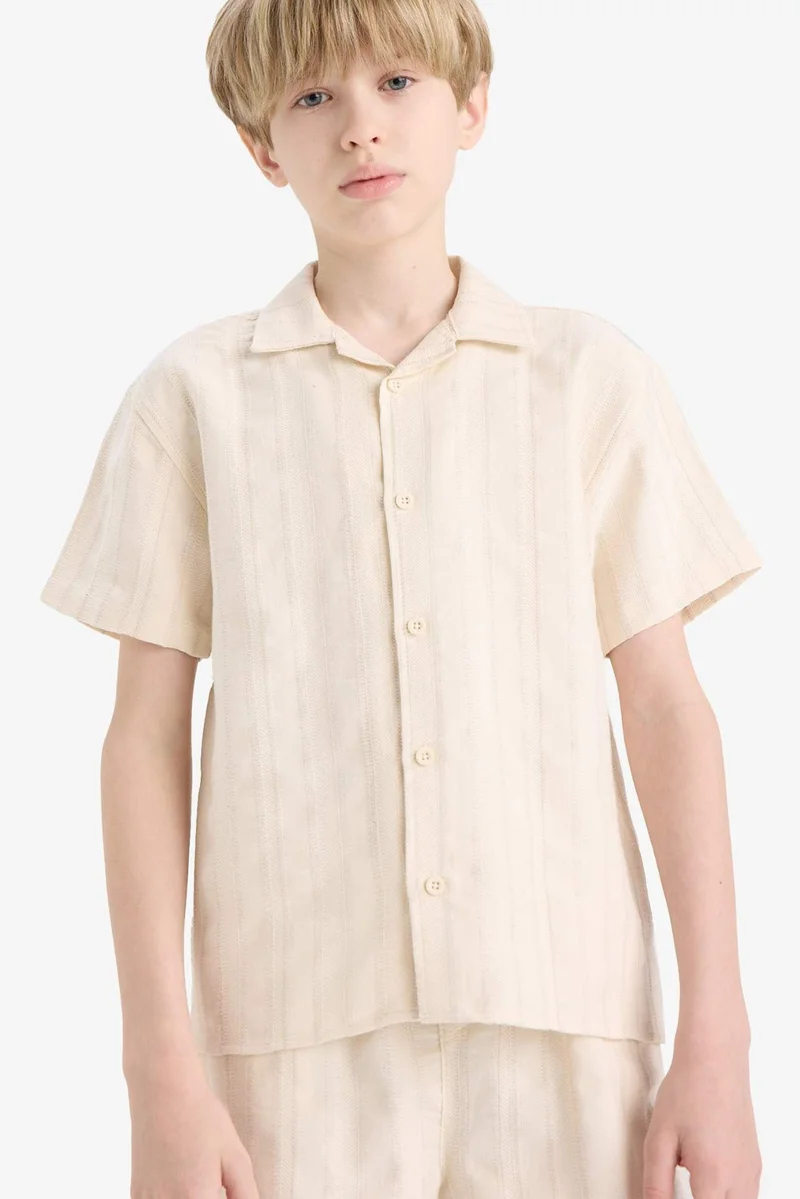 DeFacto Boy Oversize Polo Neck Short Sleeve Shirt