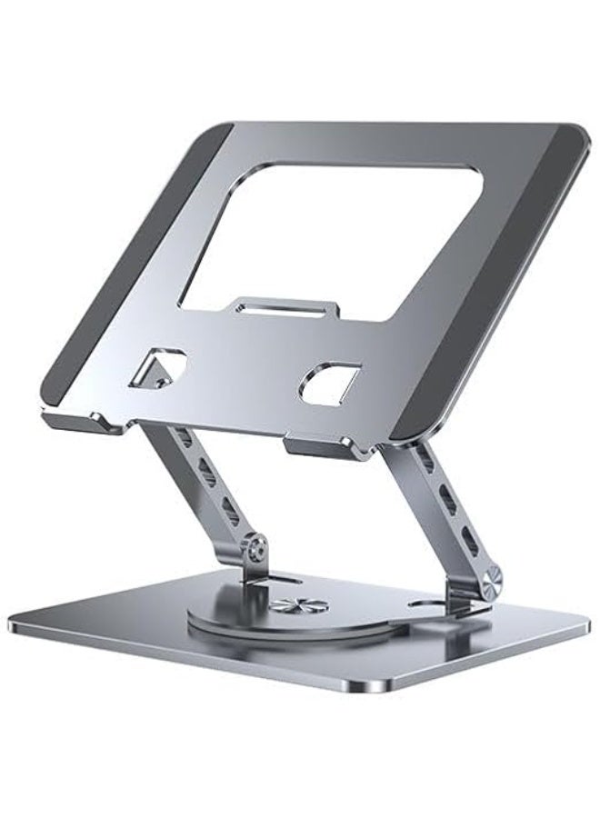 Aluminum 360° Rotating Laptop Stand - Foldable & Portable Adjustable Desk for Bed, Sofa, or Floor - Image 1