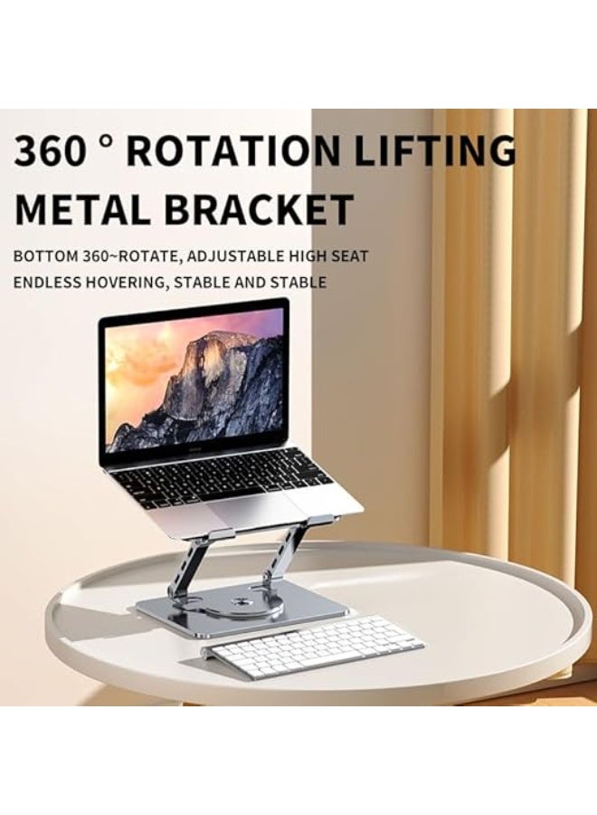 Aluminum 360° Rotating Laptop Stand - Foldable & Portable Adjustable Desk for Bed, Sofa, or Floor - Image 3