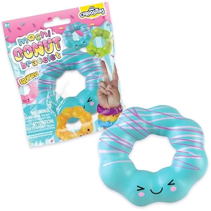 Orb Factory ORB Curiosities Mochi Donut Bracelet 3 Pack - Stretch, Squish, and Squeeze These Wearable Kawaii Squishy, Stretchy, Flexible, Fidget / Sensory Toys for Kids and Adults - Fun Soft, Tactile Wrist Bands - Image 3