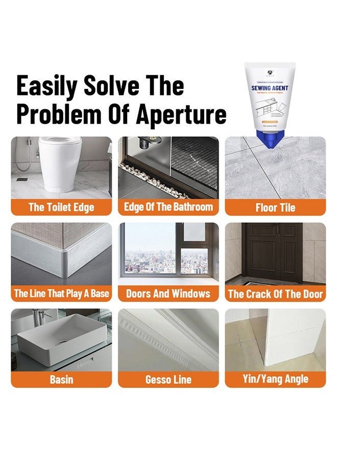 ASHILE Sewing Agent —Waterproof Squeeze Tube Adhesive Caulk Sealant Glue Sealer Easy To Apply for Home Use Indoor Kitchen Sink Bathroom Basin Toilet Edge Ceramic Tile 100G  - Image 4