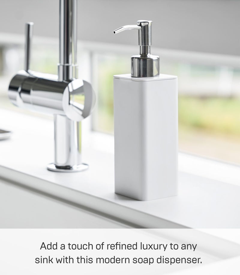Yamazaki Home Tower Refillable Hand Soap Dispenser with Pump | Bathroom, Kitchen - Abs Plastic - 8.5 Fluid Oz., 250 Milliliters - Image 2
