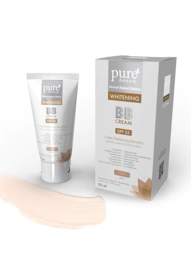 بيور بيوتي بي بي كريم للتفتيح بعامل حماية 25 درجة لون وسط 50 مل