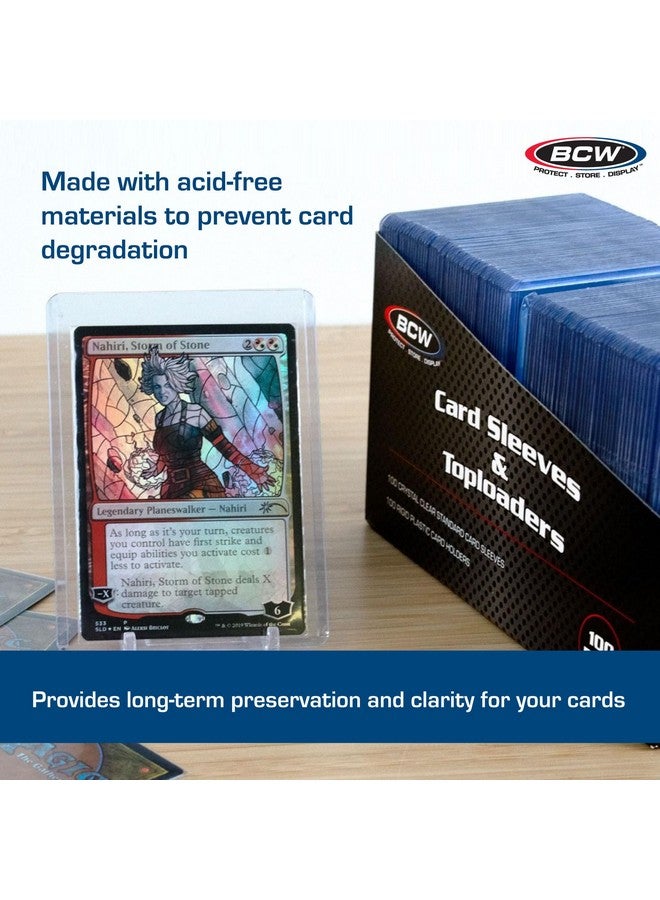 BCW Card Sleeves And Toploaders For Card Combo | Premium Top Loaders For Cards And Acid-Free Penny Sleeves | Great For Football, Magic The Gathering, Pokemon, And Baseball Card Protectors (100 Count) - Image 4