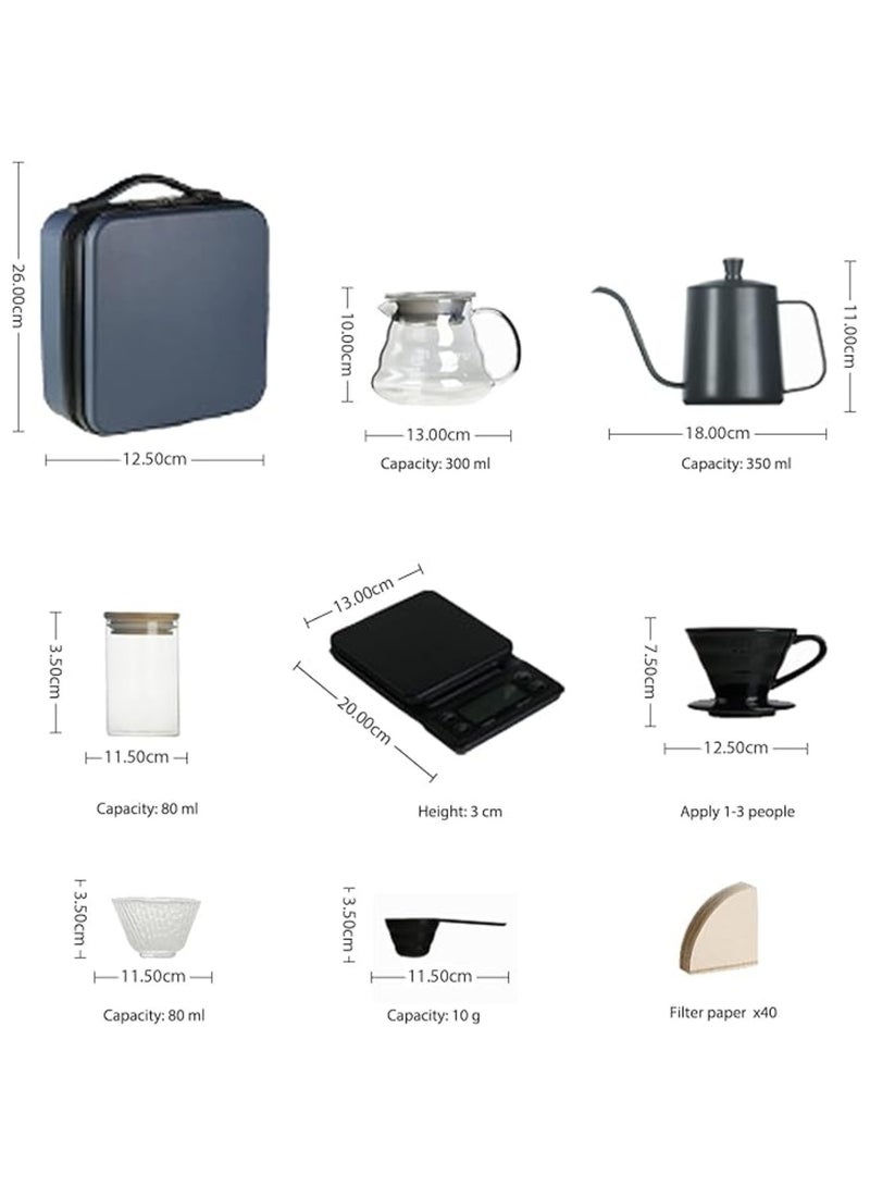 ماس طقم ماكينة تحضير القهوة V60 - طقم تنقيط قهوة مكون من 10 قطع مع حقيبة سفر محمولة - Image 2